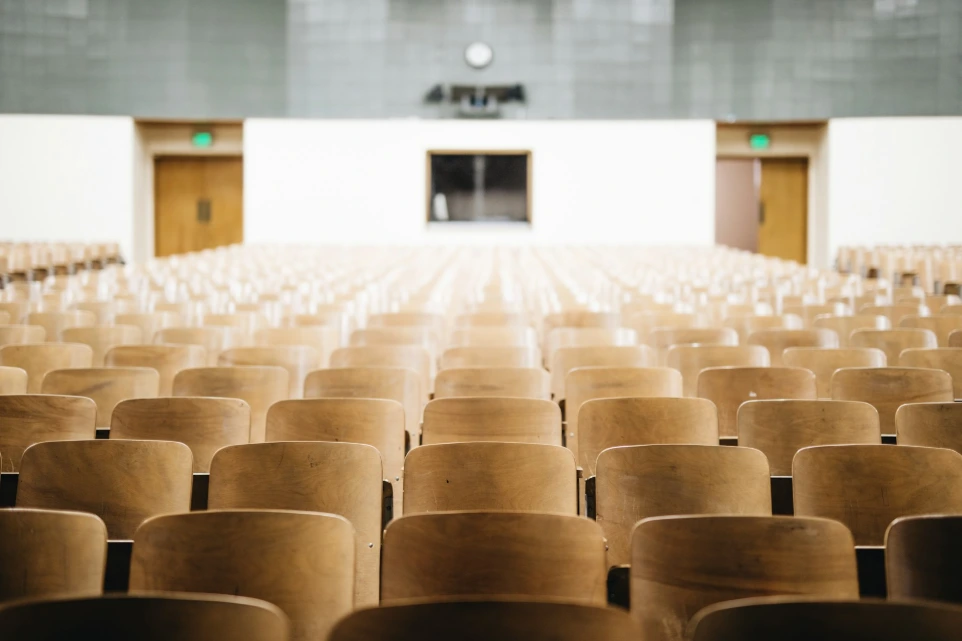 empty chairs in theater hall